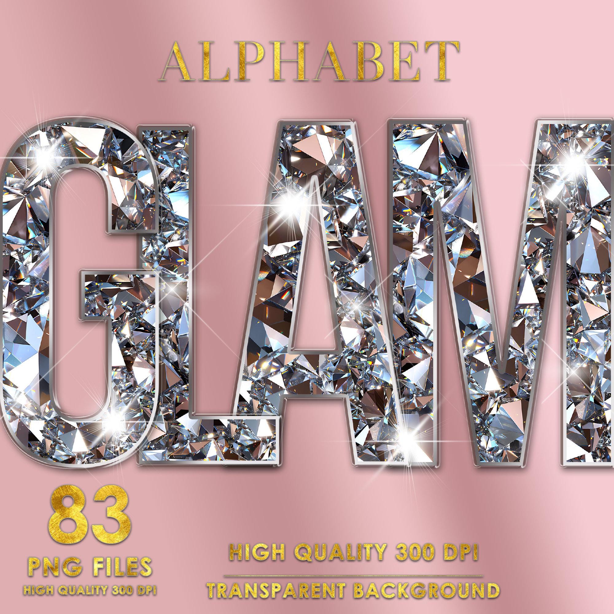 Diamond Alphabet PNG Clipart, Glitter Alphabet PNG, Glam Letters ...