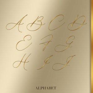 Gold Script Alphabet PNG, Metallic Letters Clipart (digital Download ...