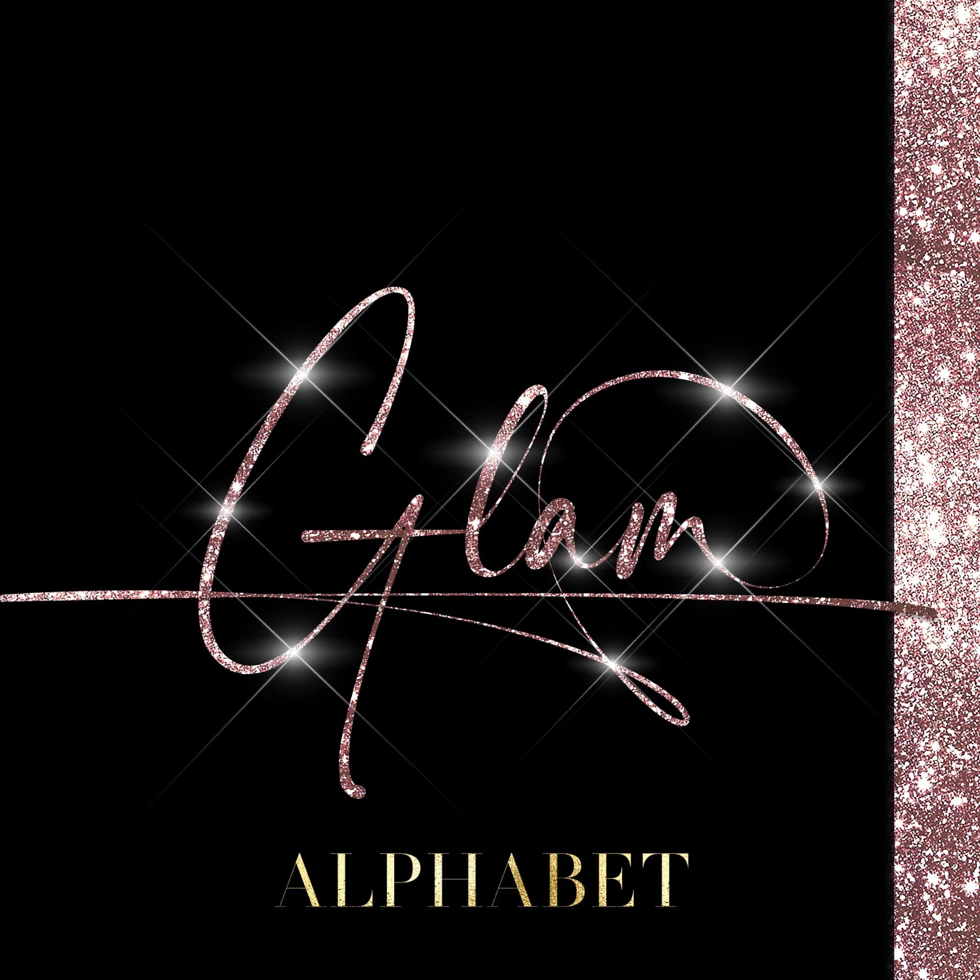 Rose Gold Glitter Alphabet Clip Art, Pink Alphabet PNG, Glitter Letters ...