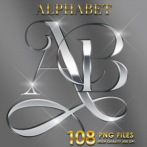 Silver Chrome Alphabet PNG Clip Art, Silver Letters Png, Luxury ...