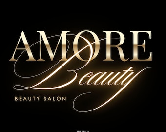 Beauty Logo, DIY Logo Design Template, Glam Salon Logo, Premade Boutique Logo, Editable Canva Logo, Gold Logo, Cosmetics Logo, Nails Logo