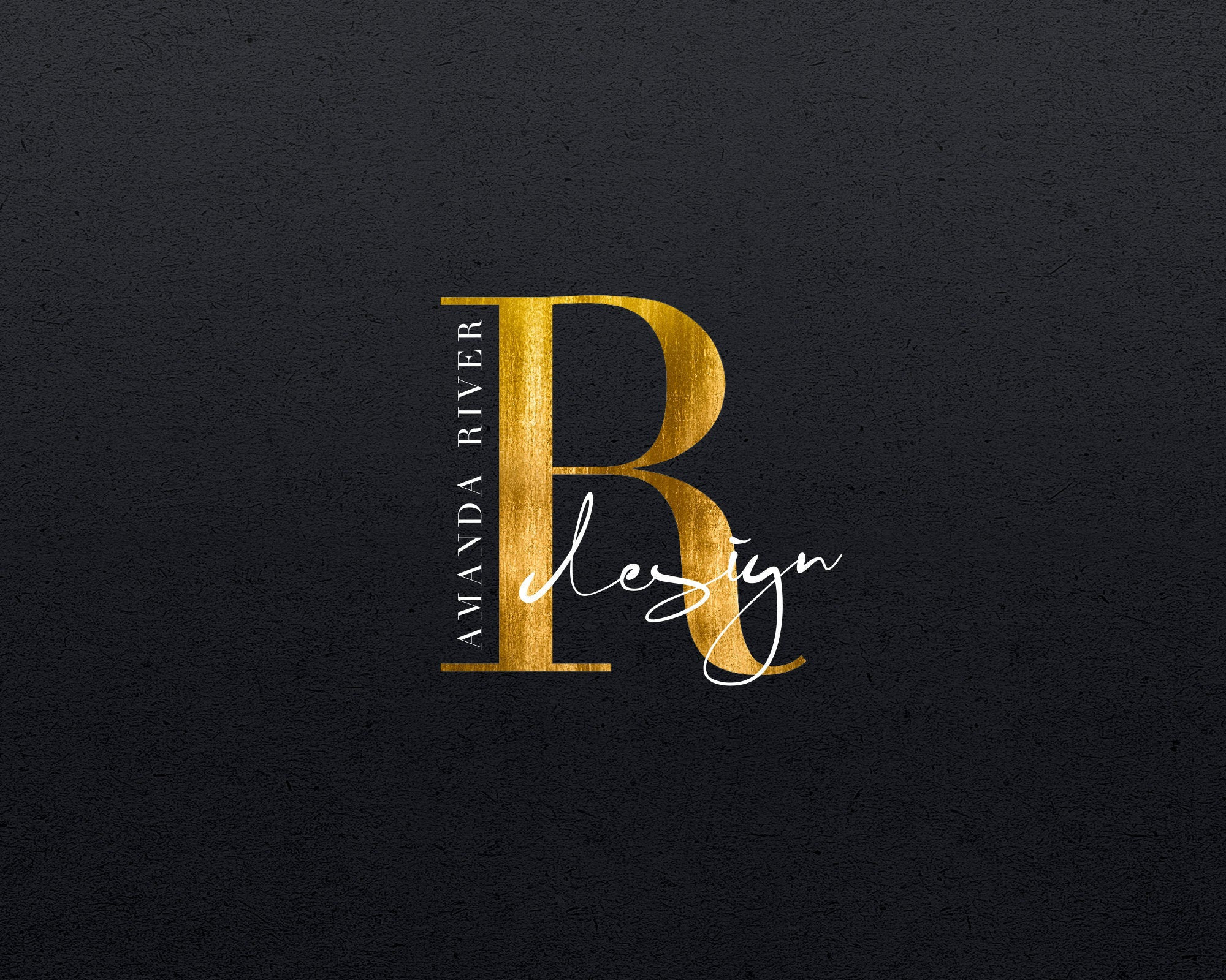 Black and gold logo Premade logo design Stylish logo Etsy