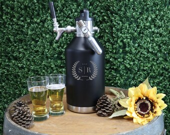 Pressurized and Insulated Engraved Stainless Steel 128oz Growler