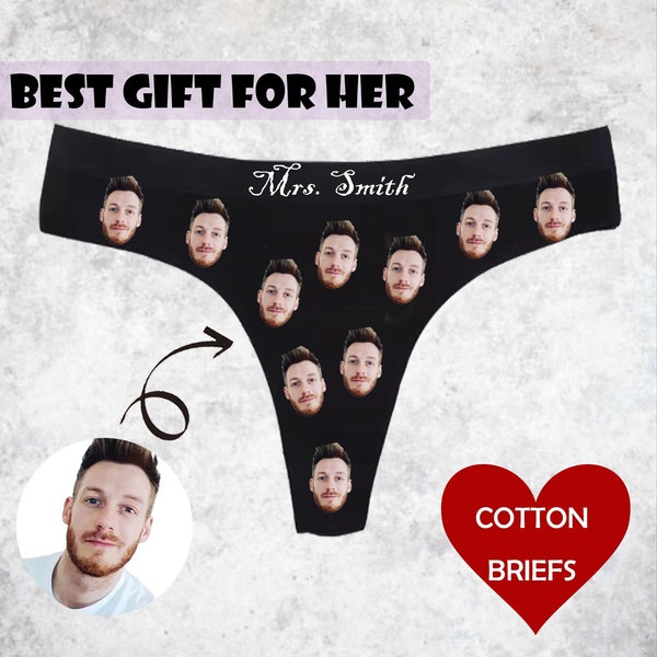 Unterwäsche für die Braut, Geschenk für die Braut, Unterwäsche für die Braut, Bachelorette-Geschenk, individuelles Tanga-Foto, Valentinstagsgeschenk für sie, individuelle Tanga-Frauen