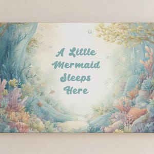 Personalized Underwater Name Sign or Custom Quote Print for Girls Bedroom or Nursery Wall Decor Sea Life Ocean Theme Mermaid Gift for Kids