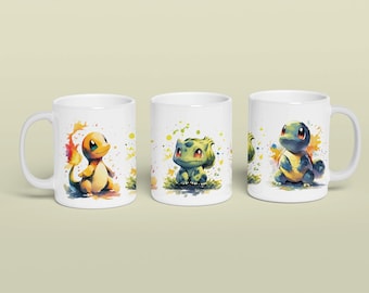 Starter Pokémon-Inspired Mug Gift for Kids or Gamers Ceramic Cup