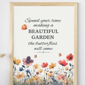 Schmetterling Garten Wandkunst für Naturliebhaber und Gärtner Inspirierendes Geschenk für Frauen oder Kinderzimmer Wohnkultur