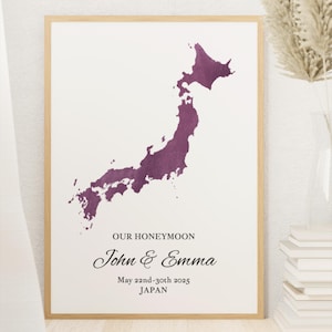 Benutzerdefinierte Paar Geschenk Karte Druck Personalisierte Land Hochzeit Lage Bester Freund Geschenk Abenteuer Geschenk Aquarell Jahrestag Andenken Kunst