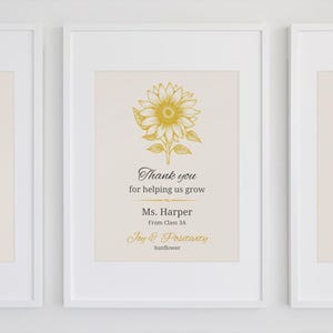 Poster floreale personalizzato per insegnanti, regalo per la classe di fine anno, regalo di apprezzamento per gli insegnanti, stampabile o scaricabile in digitale, arte di ringraziamento personalizzata