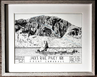 Jack’s Rake, Pavey Ark, Lake District. Dessin à l’encre.