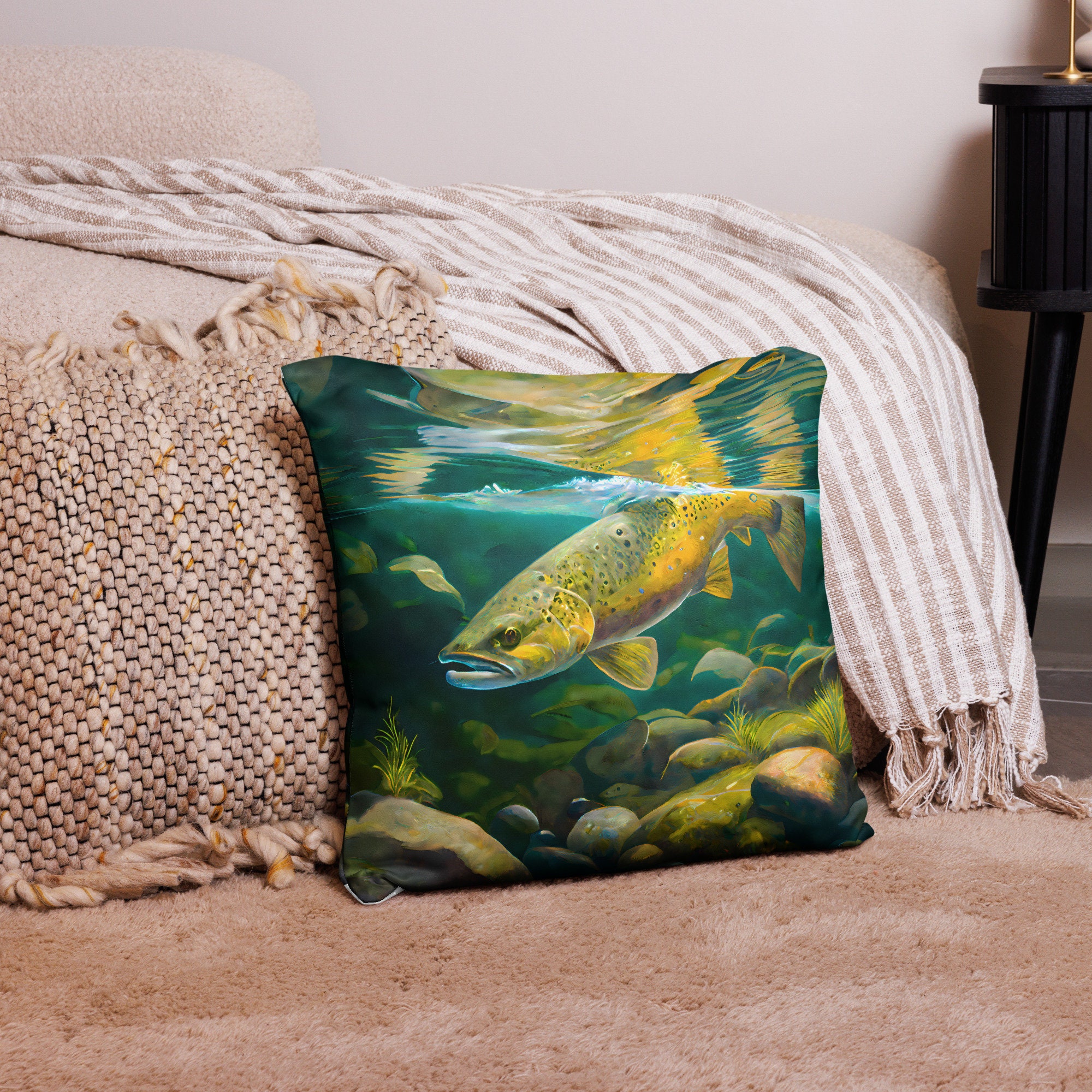 fishing themed throw pillows