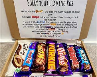 Sorry your leaving - new job chocolate poem box