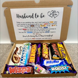 On our wedding day - husband to be/groom to be chocolate poem box - day of wedding gifts