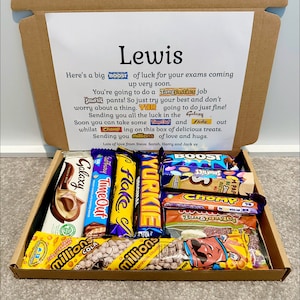 Good luck on your exams chocolate poem box - GCSE’s / a levels/ uni - chocolate hamper - letterbox gift