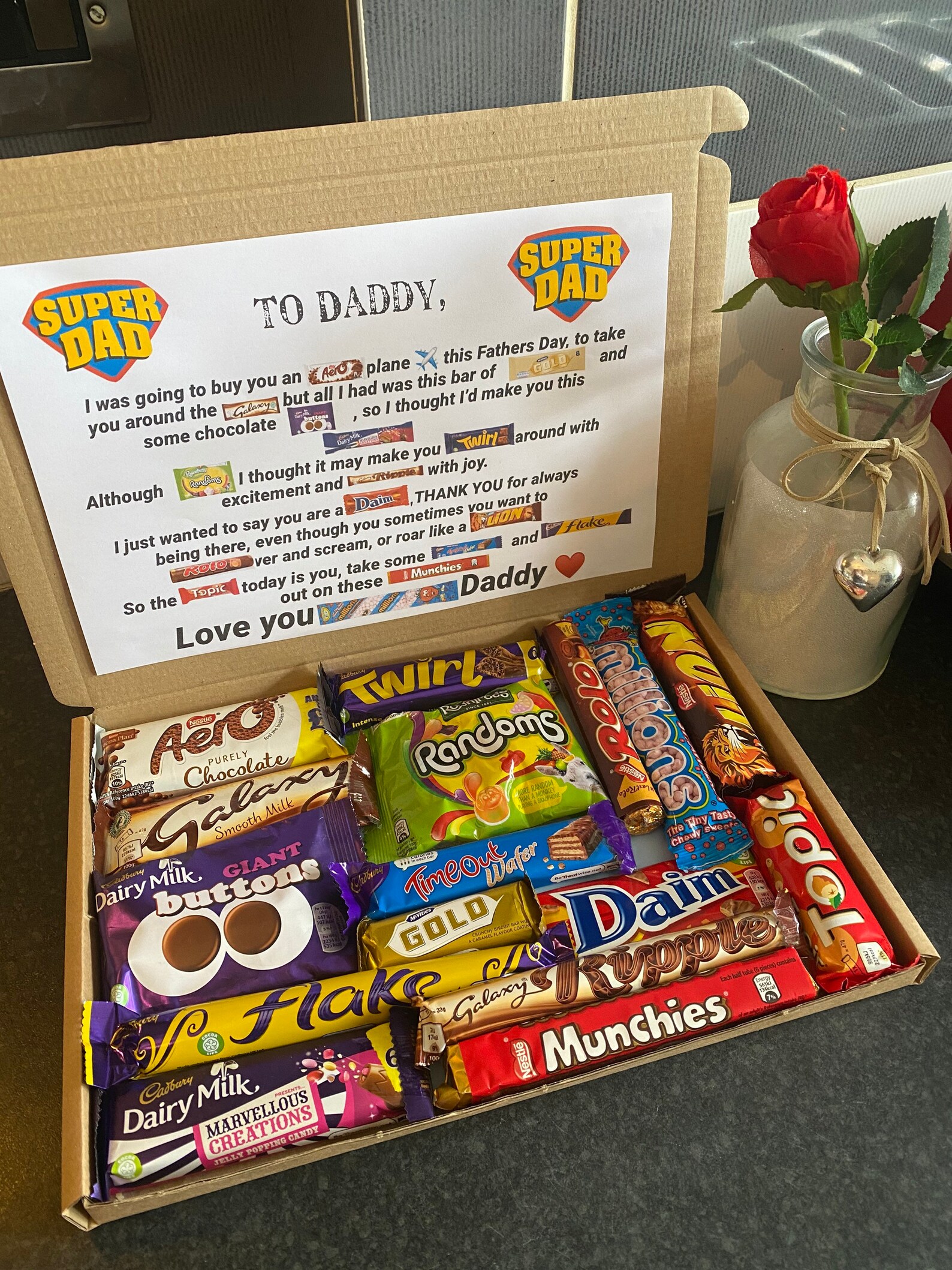 Fathers Day chocolate poem box gift Etsy