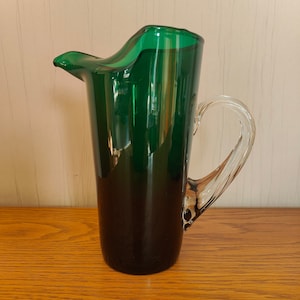 DESIGN SCHENKKAN groen Boussu VINTAGE - mondgeblazen cruche-pitcher