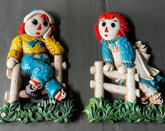 Vintage 1970's Bobbs-merrill Raggedy Ann & Andy Toy Cart Toy