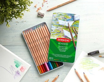 Derwent Academy Watercolour Pencils 12 Tin