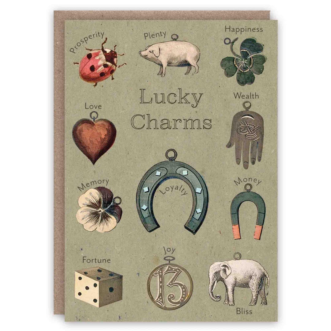 LUCKY CHARMS Greeting Card - Etsy
