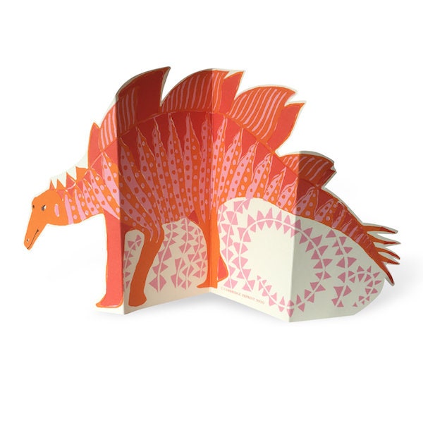 Spezial Karte Stegosaurus Pink und Orange