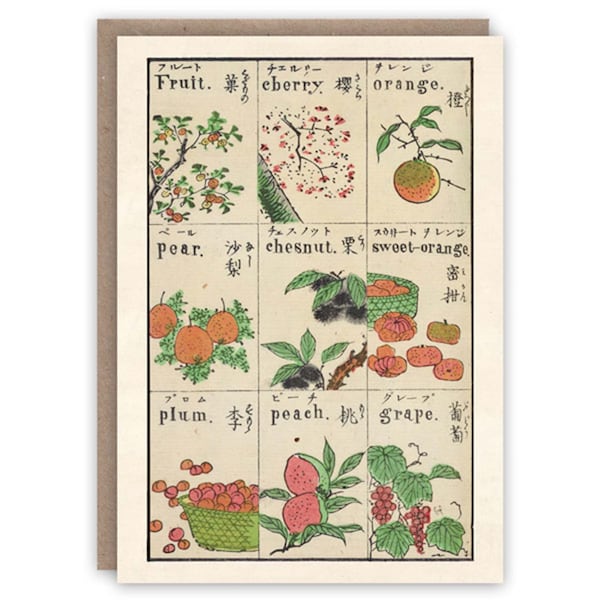 Greeting Card Japanese Fruits
