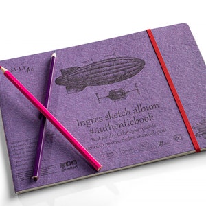 Álbum cosido - Pasteles, tizas, carboncillo, crayones, bolígrafos y lápices