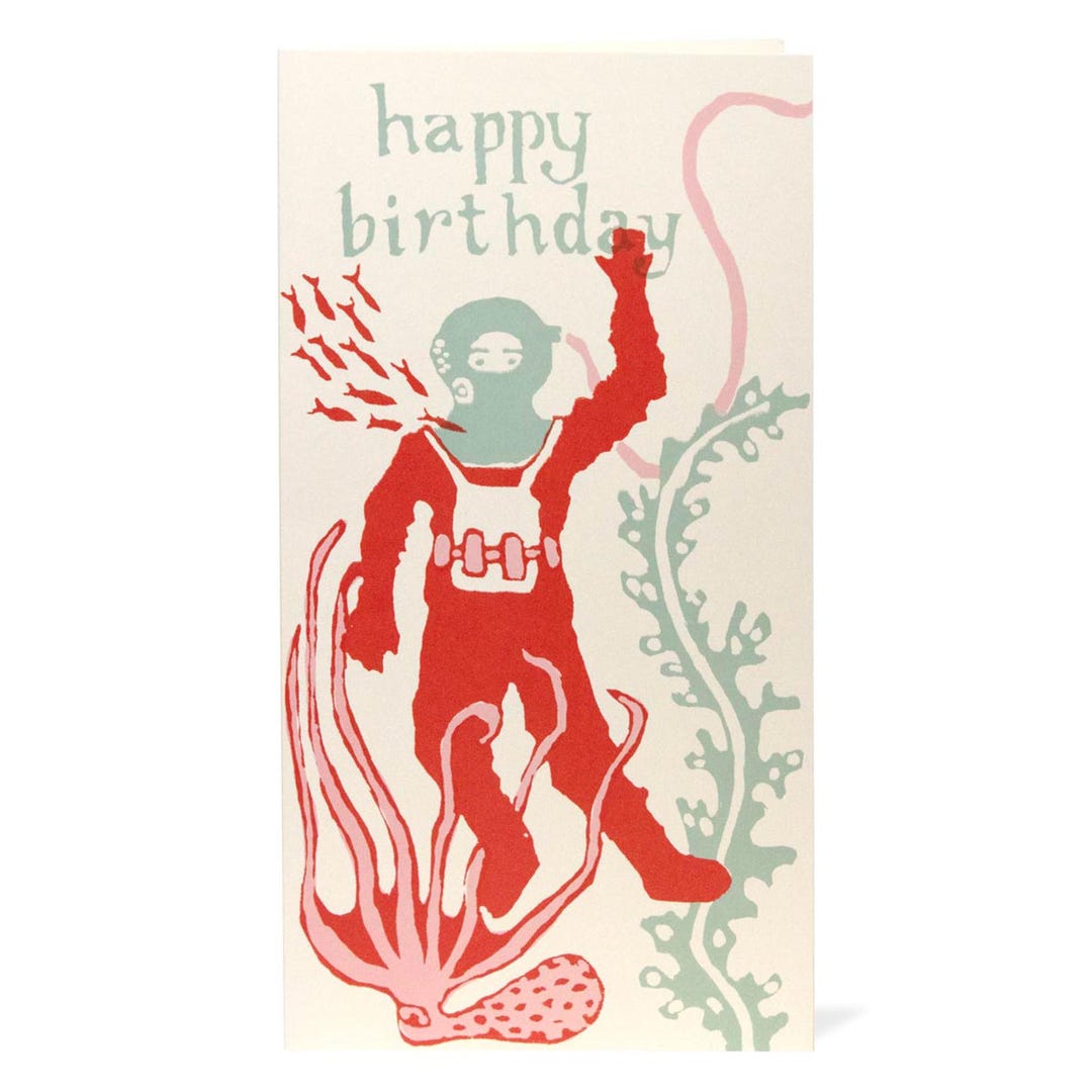 Greeting Card Deep Sea Diver - Etsy