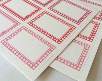Packet of 18 Small Self-Adhesive Labels - Various Colours