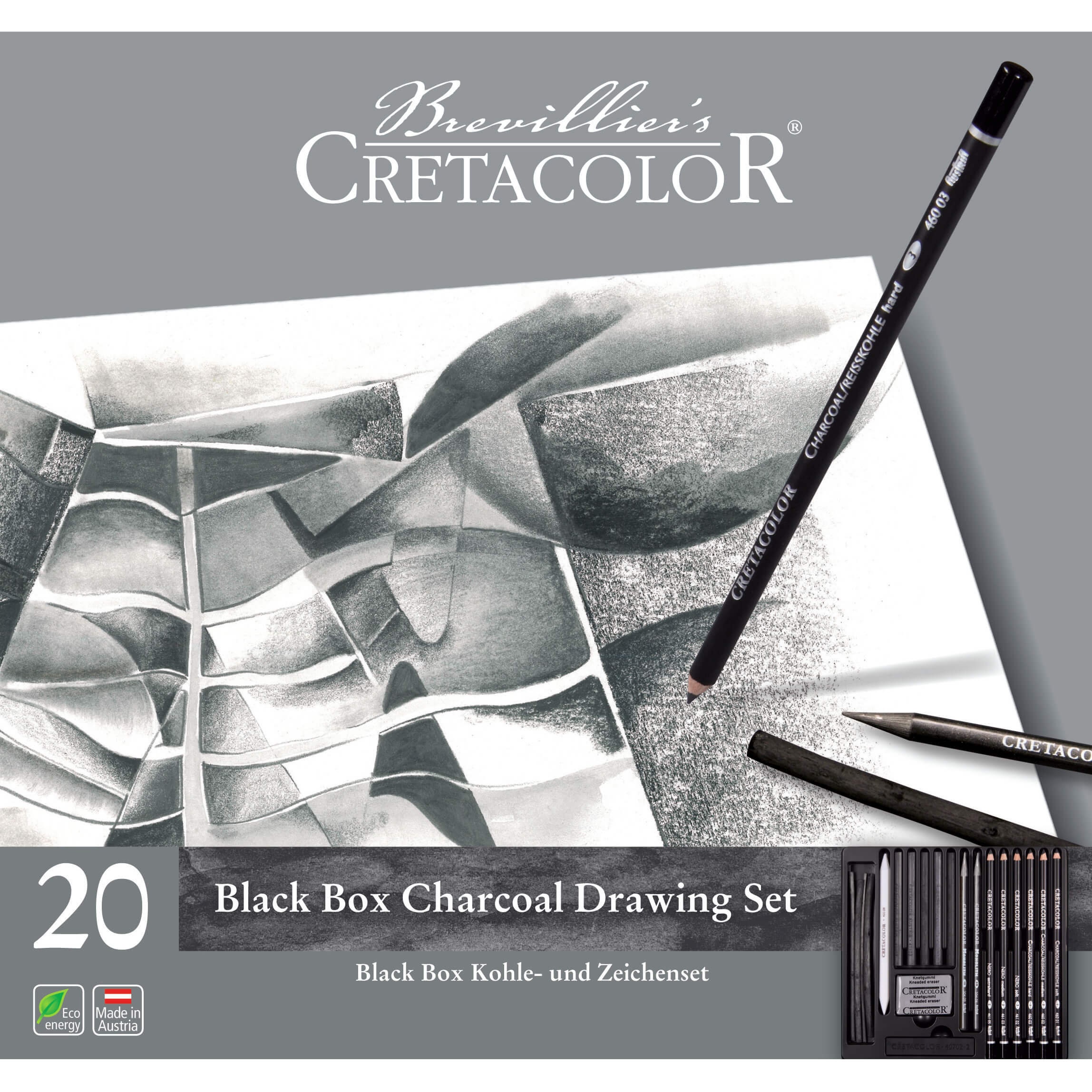 CRETACOLOR Charcoal Set 3 Count (Pack of 1)