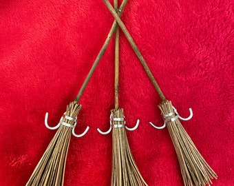 Flying broomsticks - magical broomsticks - broomstick ornament - mini broomstick decoration - wizards flying broom