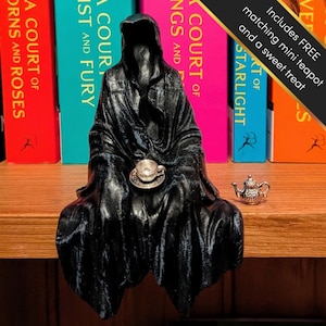 Suriel Figure - Suriel Tea Co - ACOTAR - Suriel - Death with cup of tea - Figurine - ACOTAR merch - Spill the tea - Booktok
