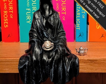 Suriel Figure - Suriel Tea Co - ACOTAR - Suriel - Death with cup of tea - Figurine - ACOTAR merch - Spill the tea - Booktok