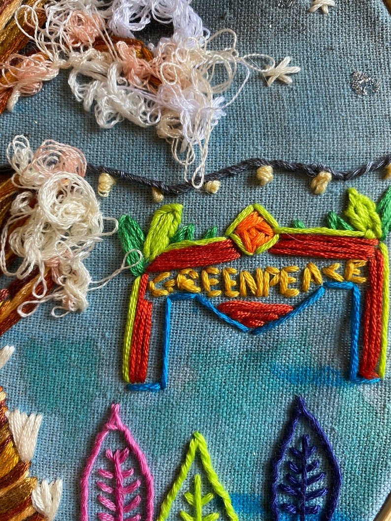 Glastonbury Festival inspired embroidery hoop image 3