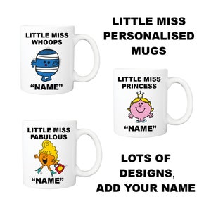 Little Miss personalised mug. Mr Man. Coffee Tea Mug. Add your Name.