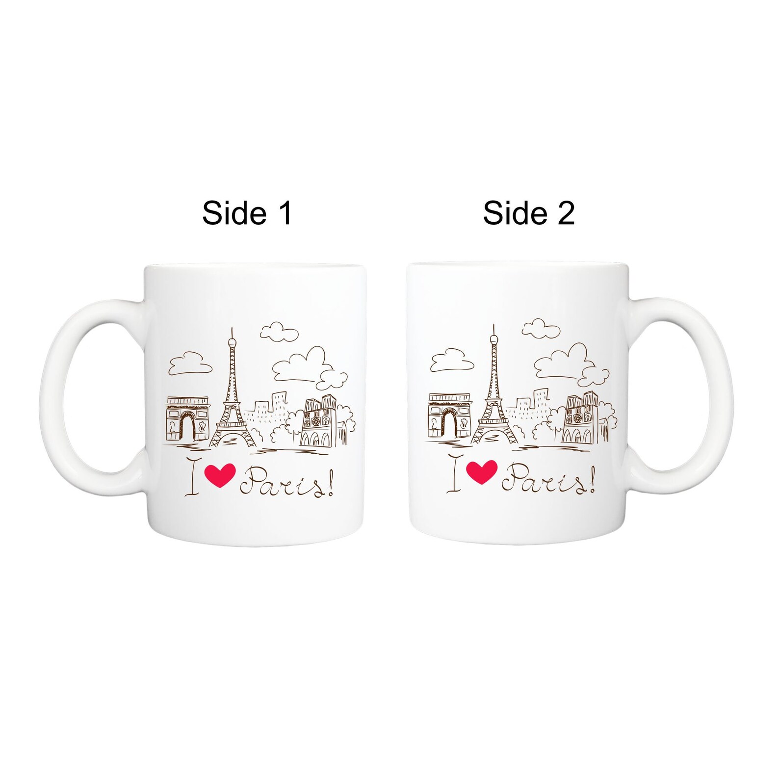 I Love Paris Coffee, Tea Mug. Perfect Gift for the Parisian and Those That Love Paris. Eiffel