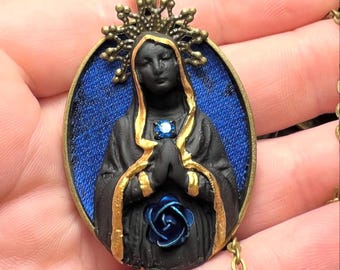 Blue Rose Magdalene Necklace