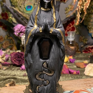 Standing Black Santa Muerte