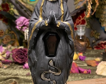 Standing Black Santa Muerte