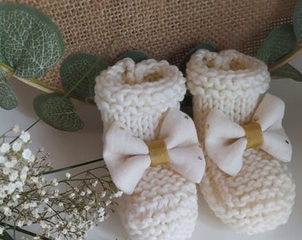 Merino wool baby slippers