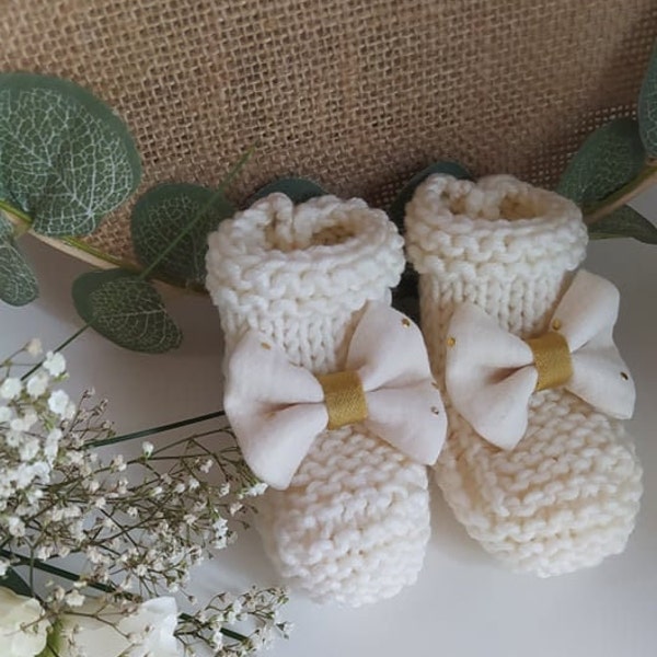 Chaussons bébé en laine mérinos