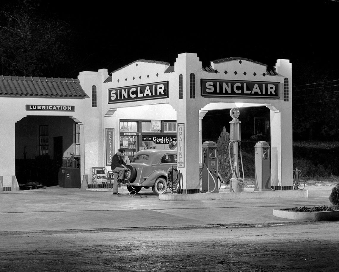 1939 SINCLAIR GAS STATION Texas Night Time Photo Etsy