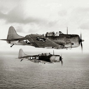 WW2 1943 US NAVY Douglas SBD-5 Dauntless Dive Bombers Photo