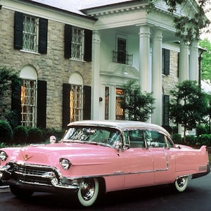 Elvis Presley&#39;s PINK CADILLAC Parked in front of GRACELAND Photo
