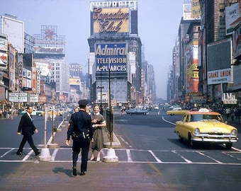 1955 NEW YORK Times Square Street Scene PHOTO