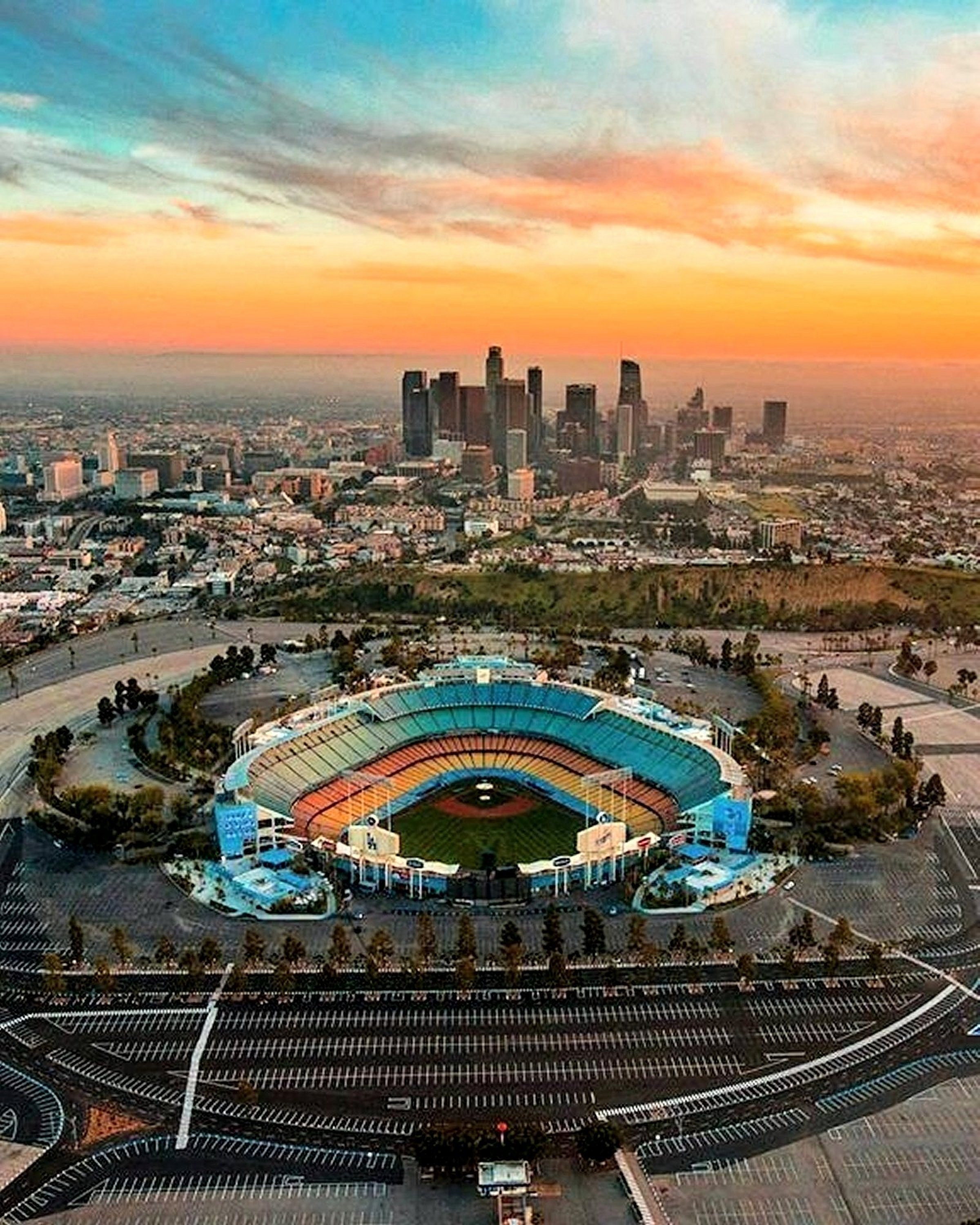DODGER STADIUM Los Angeles, Dramatic SUNSET Photo