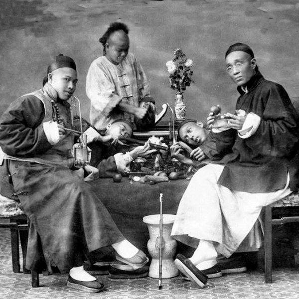 1890s CHINESE OPIUM SMOKERS Photo