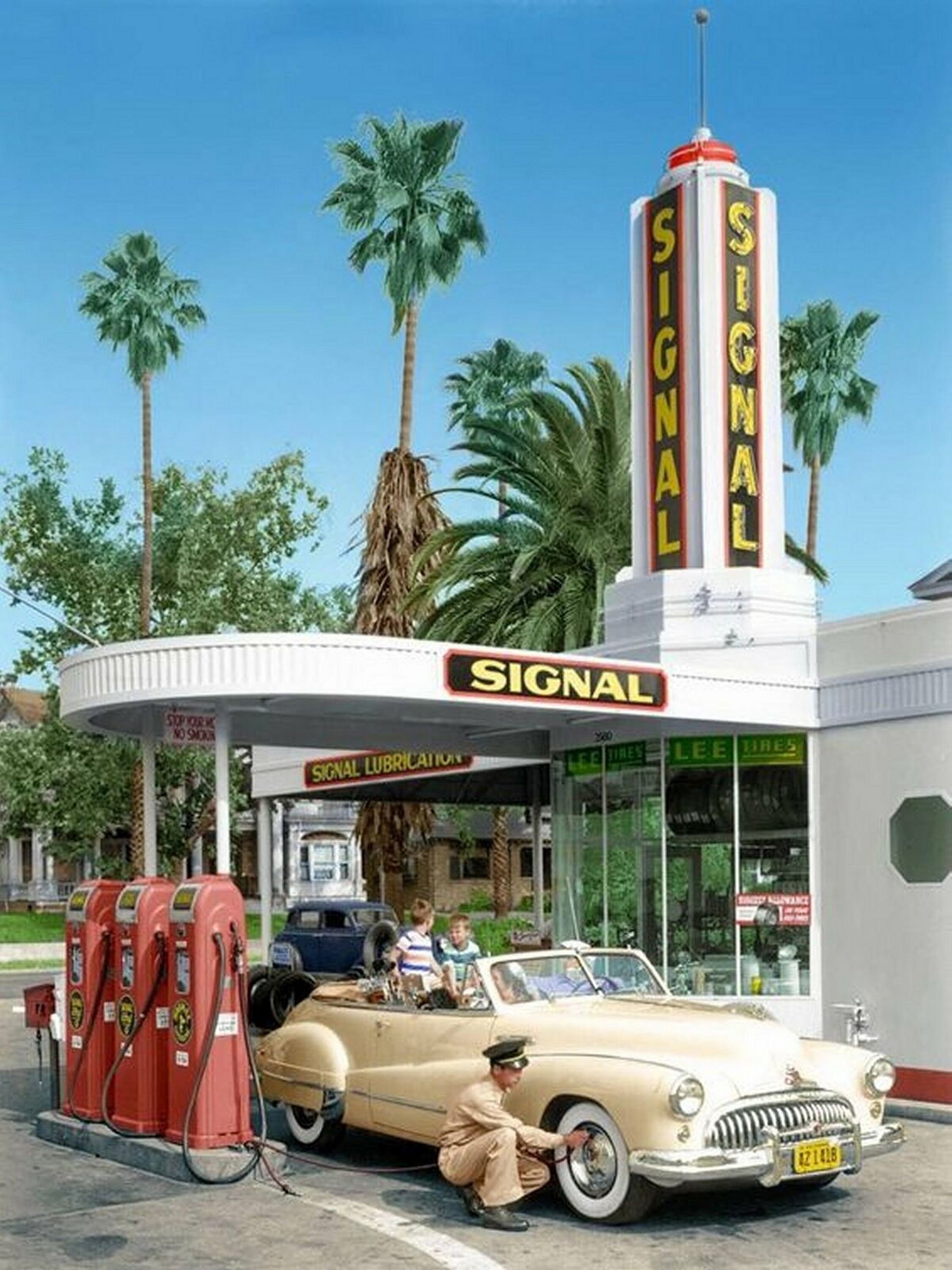 1950 FULL SERVICE SIGNAL Gas Station Photo Etsy.de