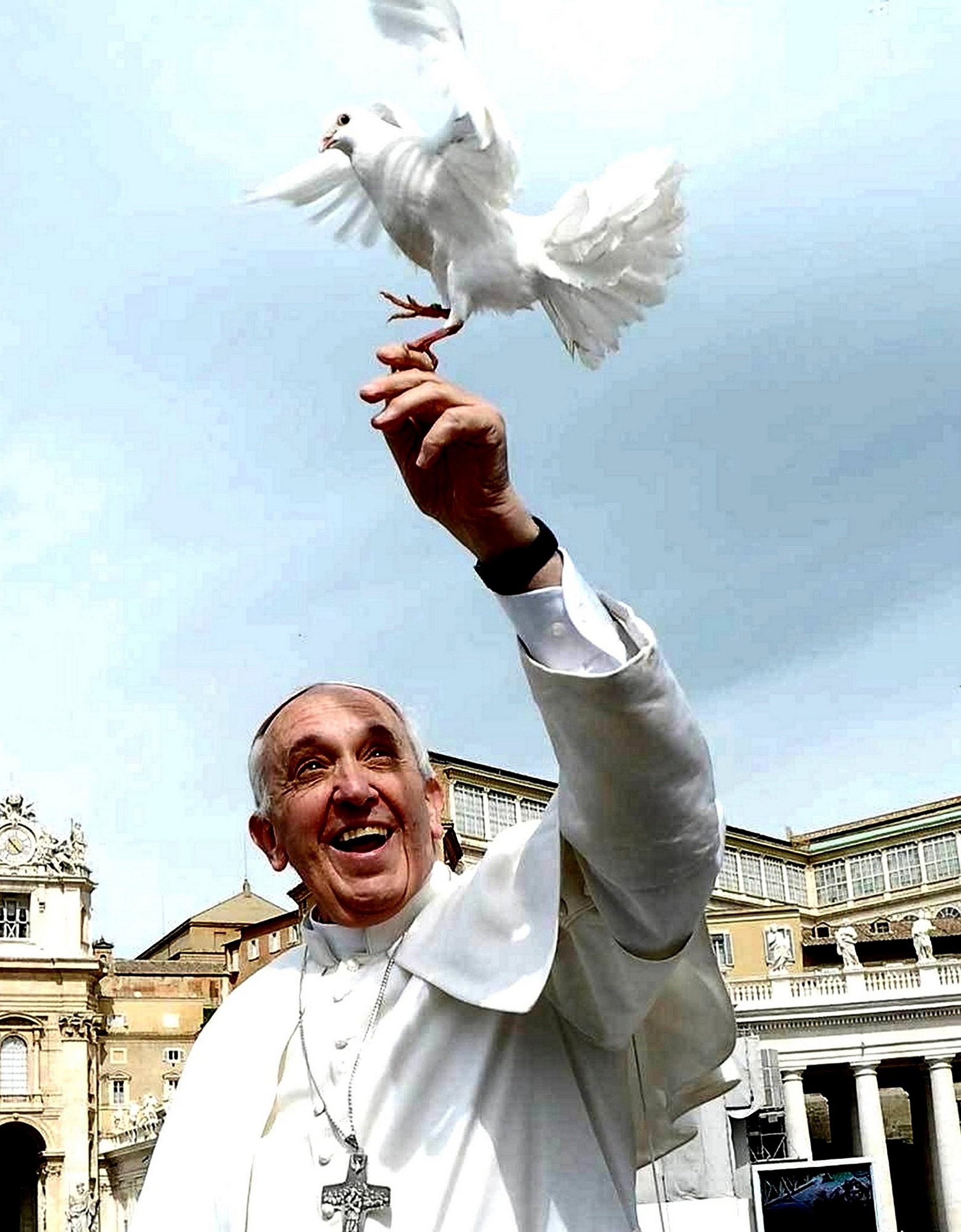 POPE FRANCIS & the Dove of Peace PHOTO - Etsy