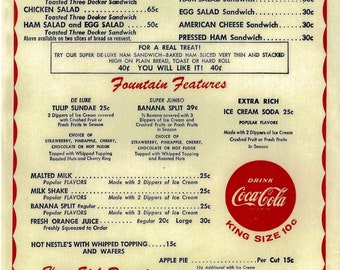 1960 WOOLWORTH RESTAURANT Harvest House Menu PHOTO