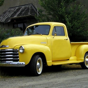 1953 Vintage CHEVROLET Yellow PICKUP Truck PHOTO